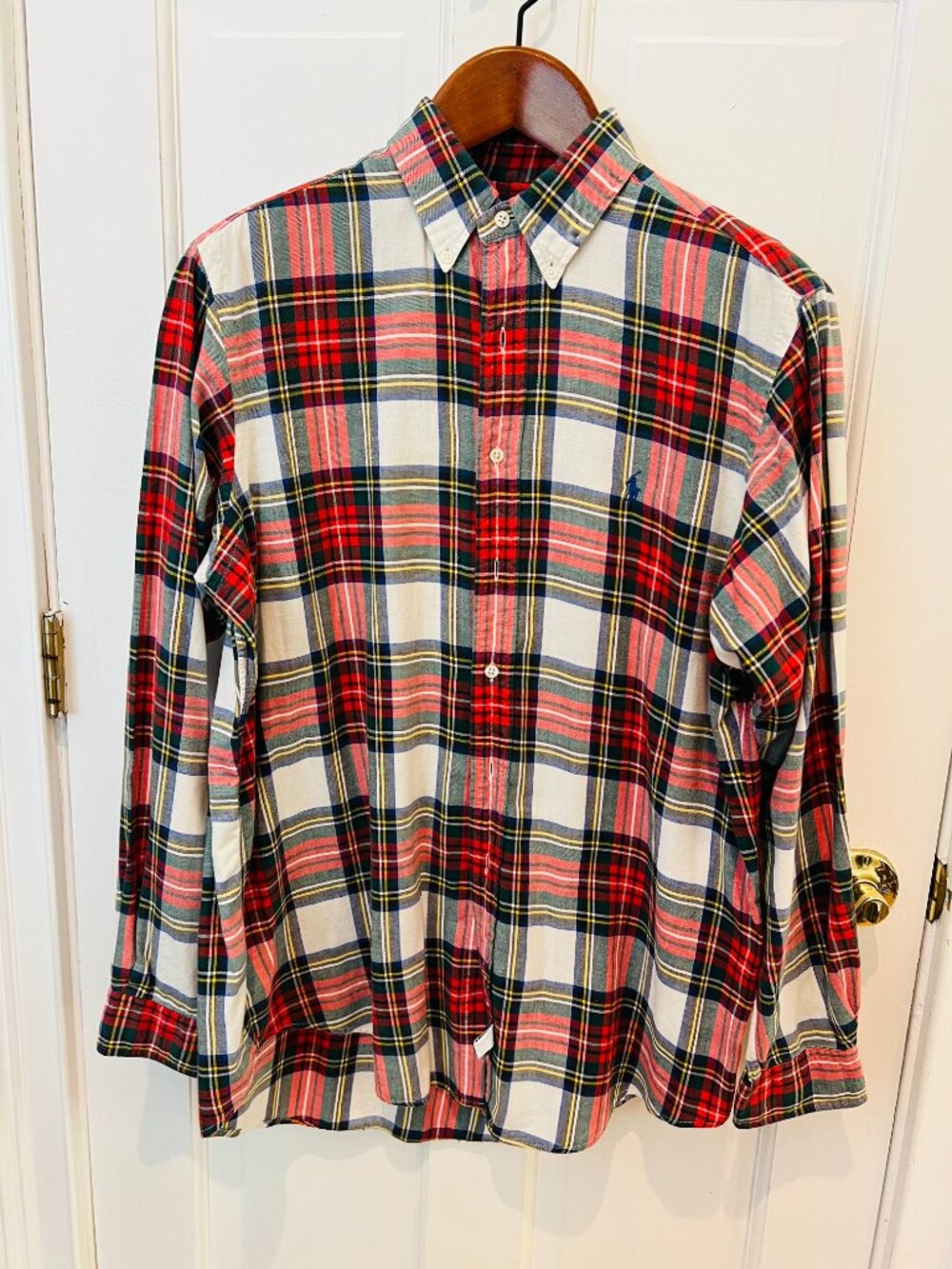 Vintage 90s Ralph Lauren Polo Men's Heavyweight Plaid Flannel Shirt Size Large